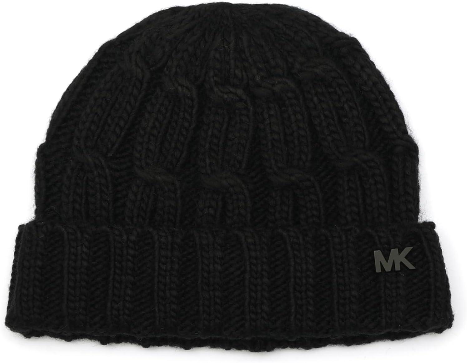 imageMichael Kors Mens V Cable Watch Cap Comfortable ampamp Warm Beanie ampamp Accessory Hat for Cold WeatherBlack