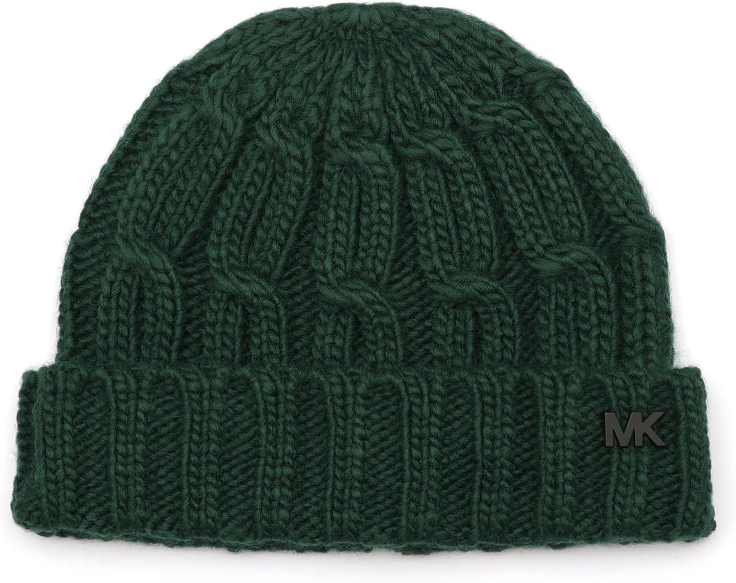 imageMichael Kors Mens V Cable Watch Cap Comfortable ampamp Warm Beanie ampamp Accessory Hat for Cold WeatherDark Emerald