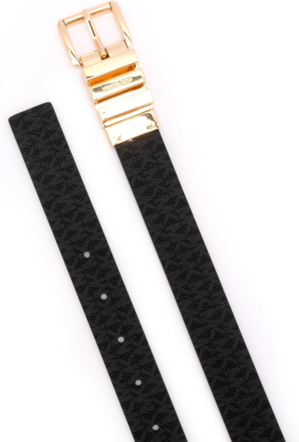 imageMichael Kors Womens 1 Inch Reversible Belt Stylish Fashion Accessory for Everyday WearBlackGold