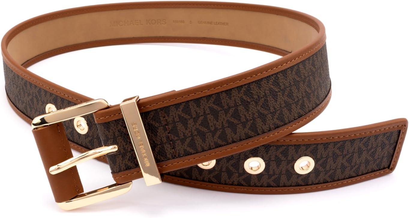 imageMichael Kors Womens 175 Inch Logo Belt with Grommets Stylish Fashion Accessory for Everyday WearBrown