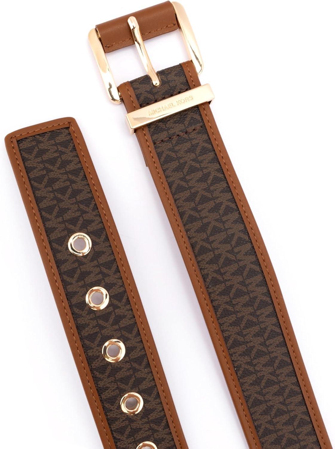 imageMichael Kors Womens 175 Inch Logo Belt with Grommets Stylish Fashion Accessory for Everyday WearBrown