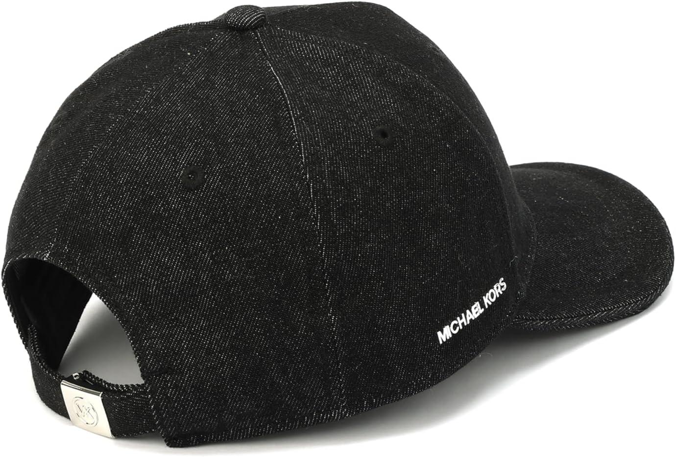 imageMichael Kors Womens Distressed Denim Baseball Cap Stylish Hat ampamp Fashion AccessoryBlack