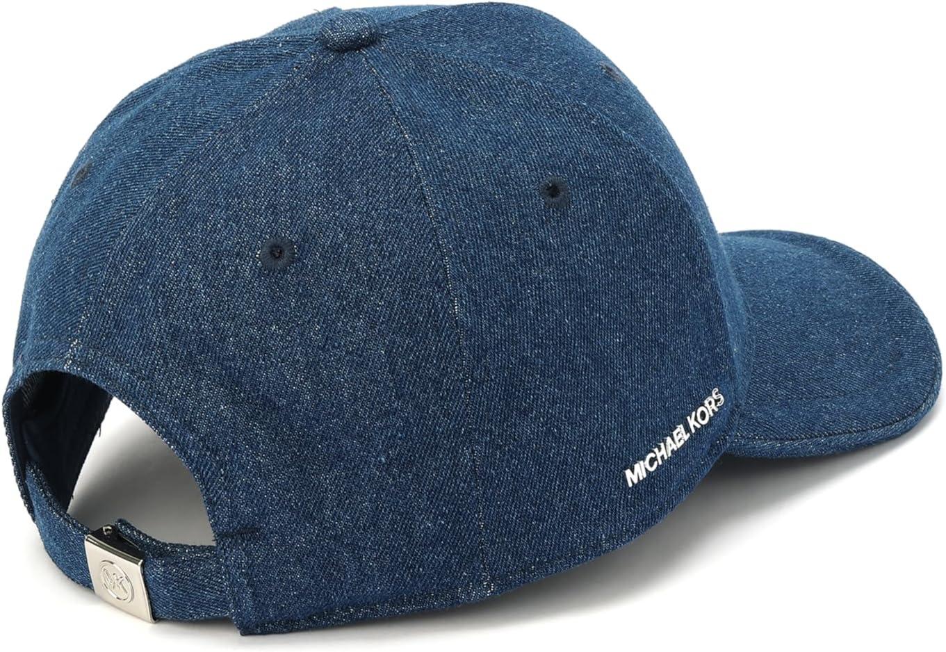 imageMichael Kors Womens Distressed Denim Baseball Cap Stylish Hat ampamp Fashion AccessoryMedium Blue