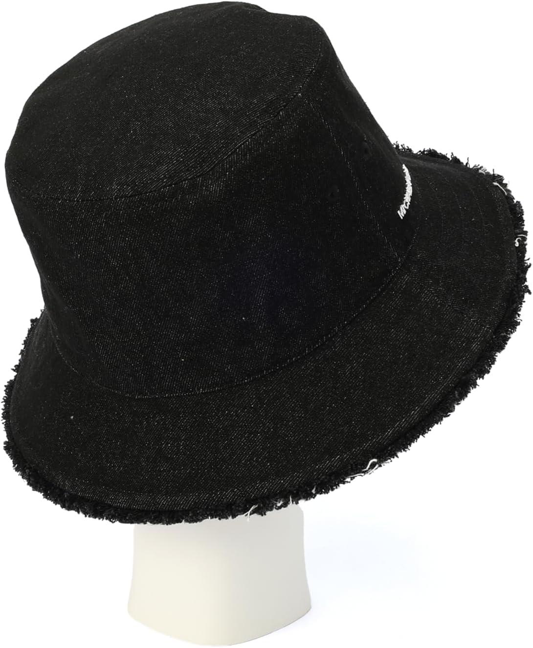 imageMichael Kors Womens Distressed Denim Bucket Hat Stylish Cap ampamp Fashion Accessory Black