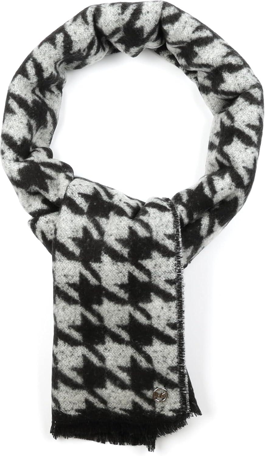 imageMichael Kors Womens Houndstooth Wrap Stylish Fashion Accessory Scarf for Cold Weather