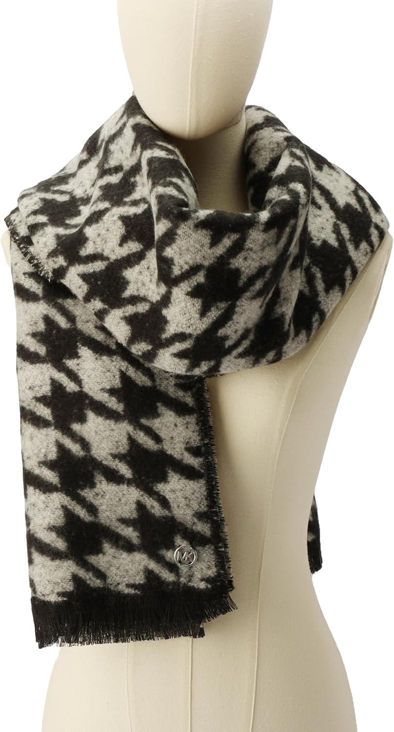 imageMichael Kors Womens Houndstooth Wrap Stylish Fashion Accessory Scarf for Cold Weather
