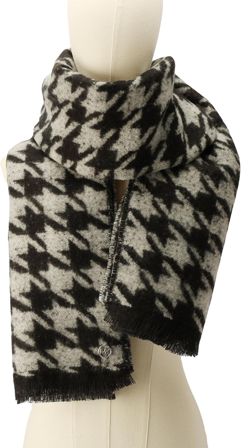 imageMichael Kors Womens Houndstooth Wrap Stylish Fashion Accessory Scarf for Cold Weather