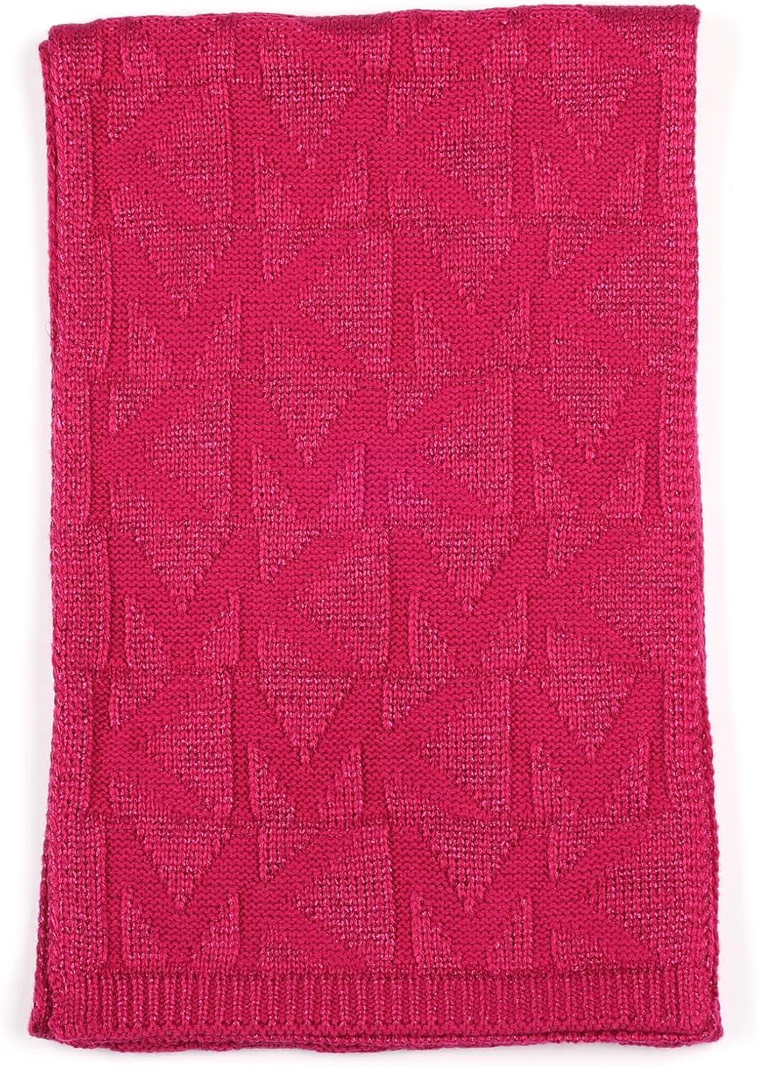 imageMichael Kors Womens Metallic Beanie ampamp Scarf Set Stylish ampamp Warm Fashion Accessories for Cold WeatherDeep Fuchsia