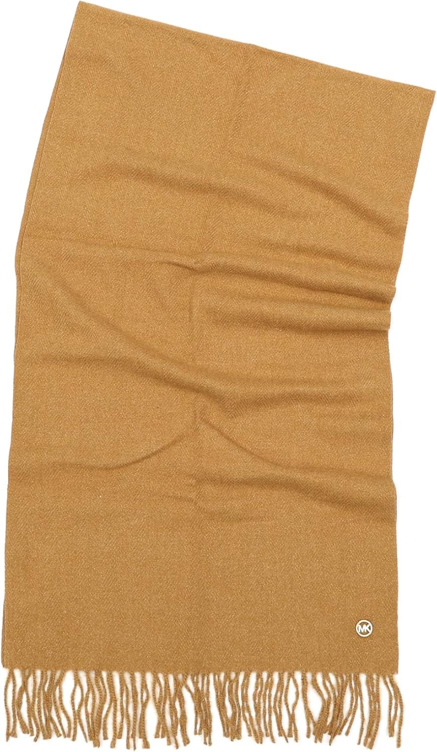 imageMichael Kors Womens Metallic Herringbone Wrap Stylish Fashion AccessoryDark Camel Gold Me