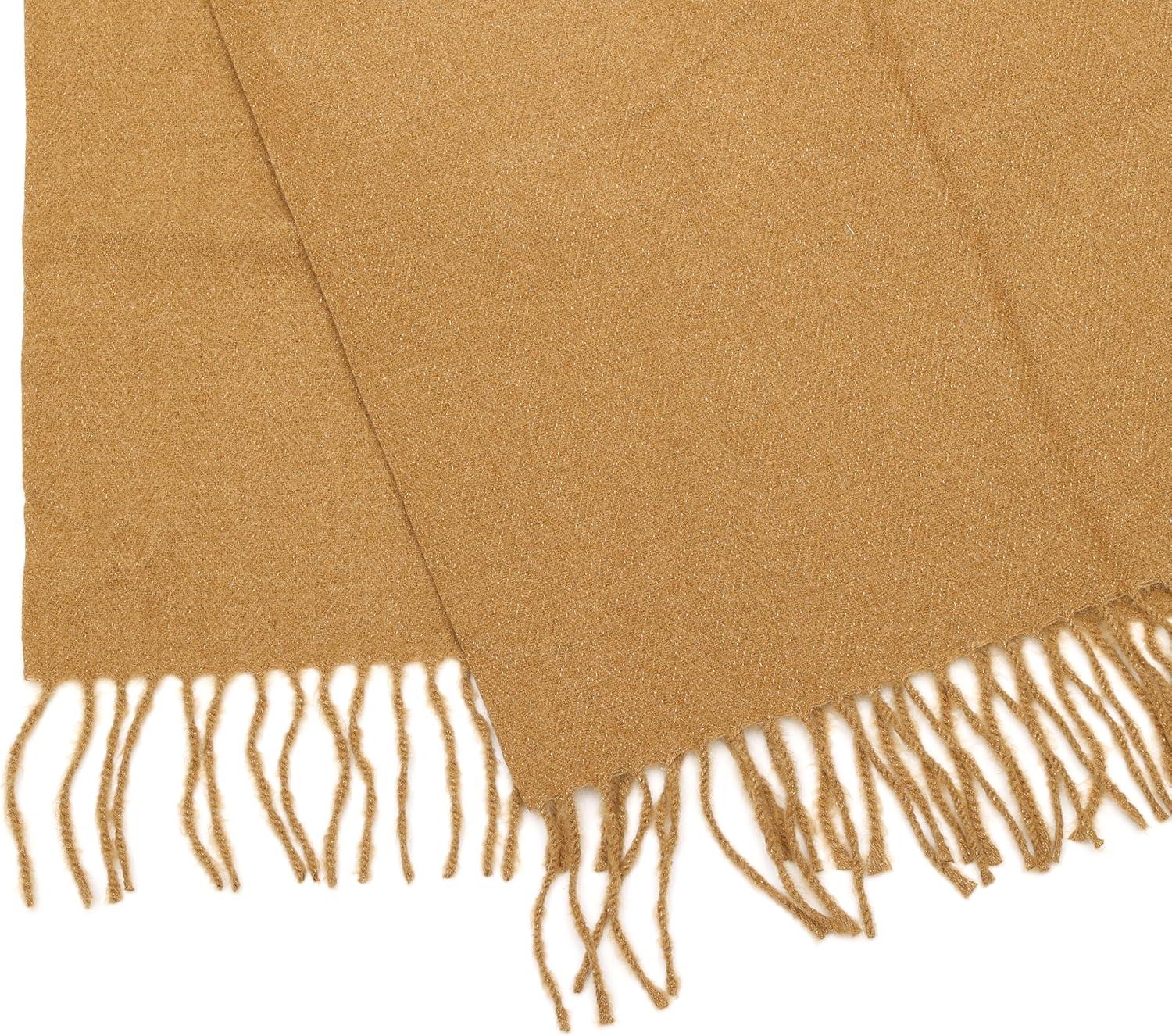 imageMichael Kors Womens Metallic Herringbone Wrap Stylish Fashion AccessoryDark Camel Gold Me