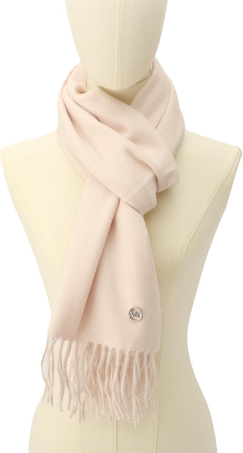 imageMichael Kors Womens Metallic Herringbone Wrap Stylish Fashion AccessorySoft Pink Metallic