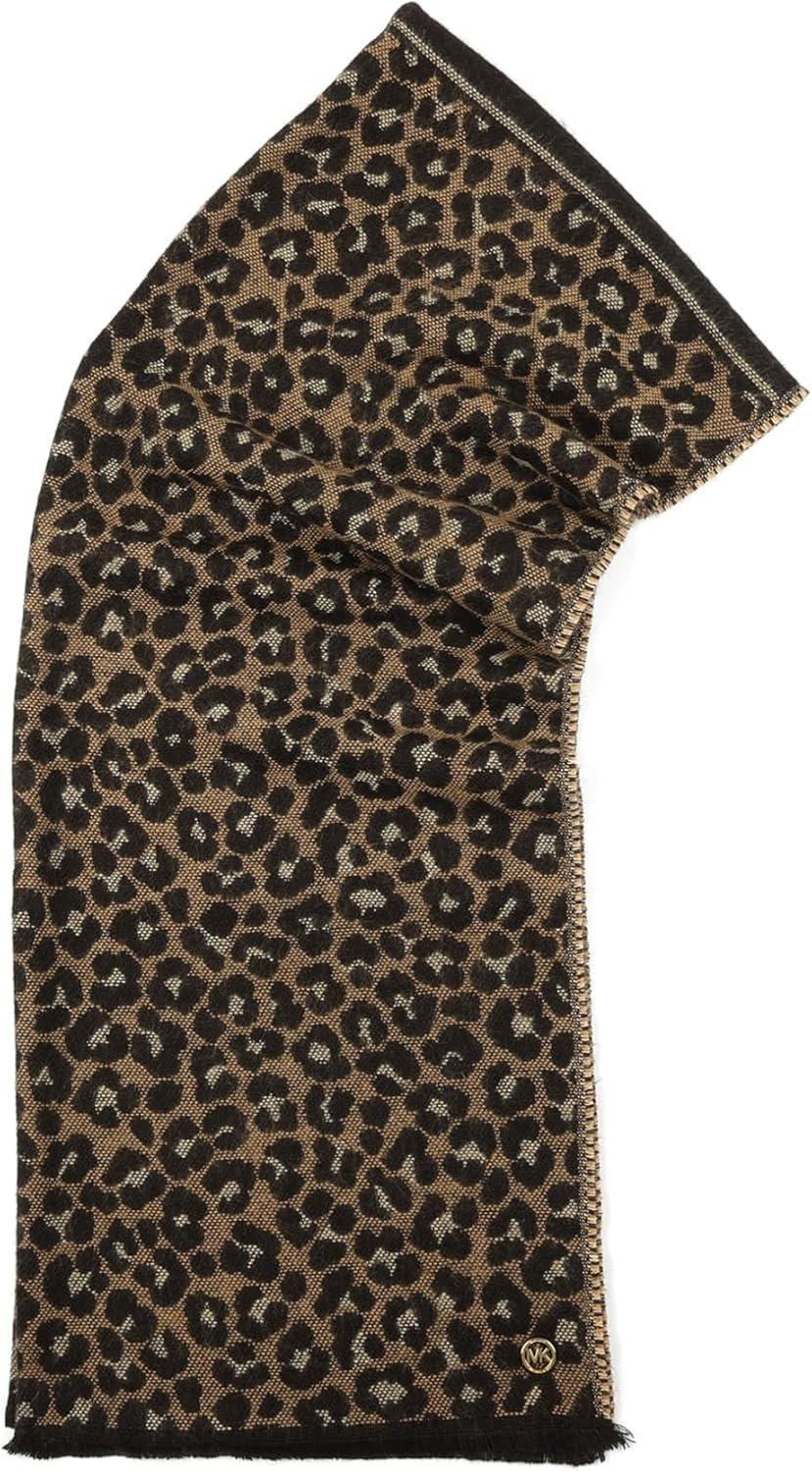 imageMichael Kors Womens Mixed Animal Wrap Stylish Fashion Accessory Scarf for ColdDark Camel Multi