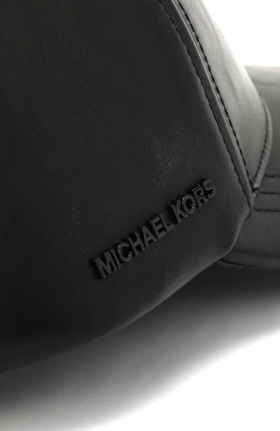 imageMichael Kors Womens Neoprene ampamp Leather Baseball Cap Stylish Hat ampamp Fashion AccessoryBlack