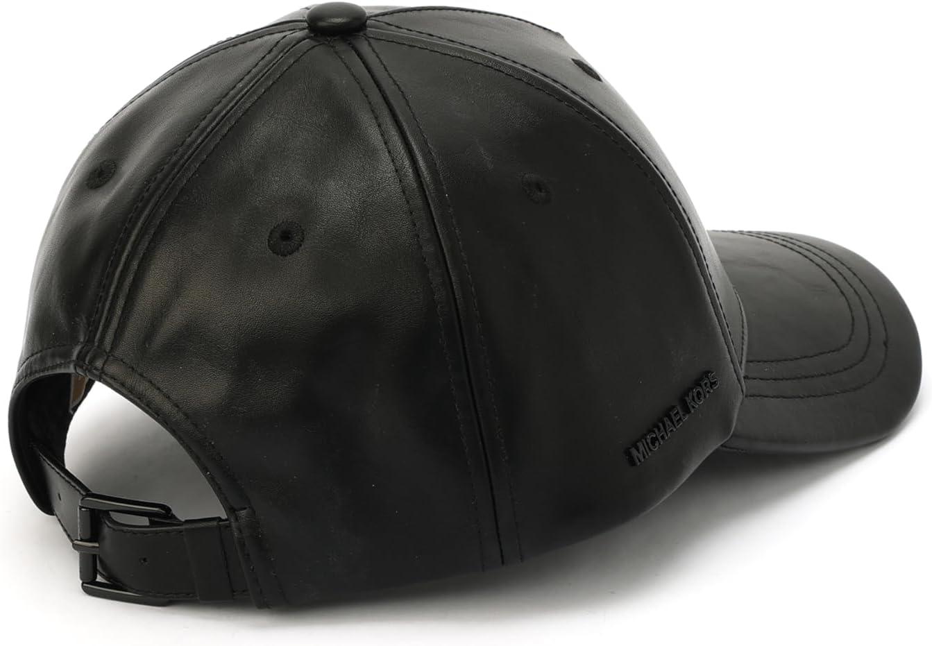 imageMichael Kors Womens Neoprene ampamp Leather Baseball Cap Stylish Hat ampamp Fashion AccessoryBlack