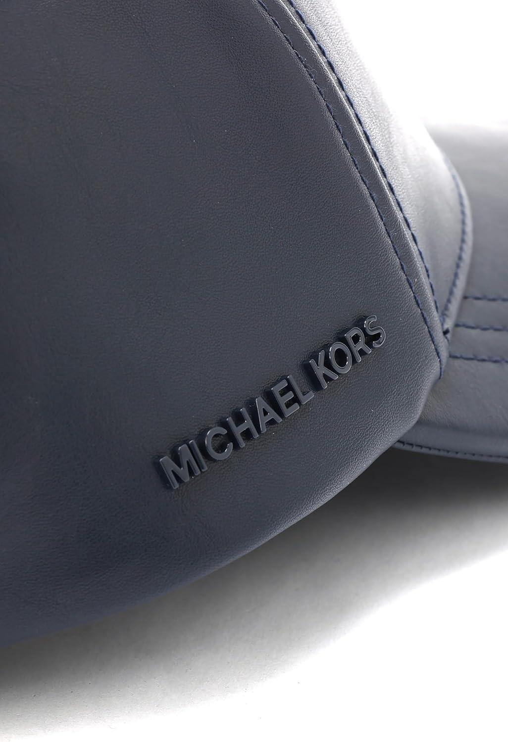 imageMichael Kors Womens Neoprene ampamp Leather Baseball Cap Stylish Hat ampamp Fashion AccessoryNavy