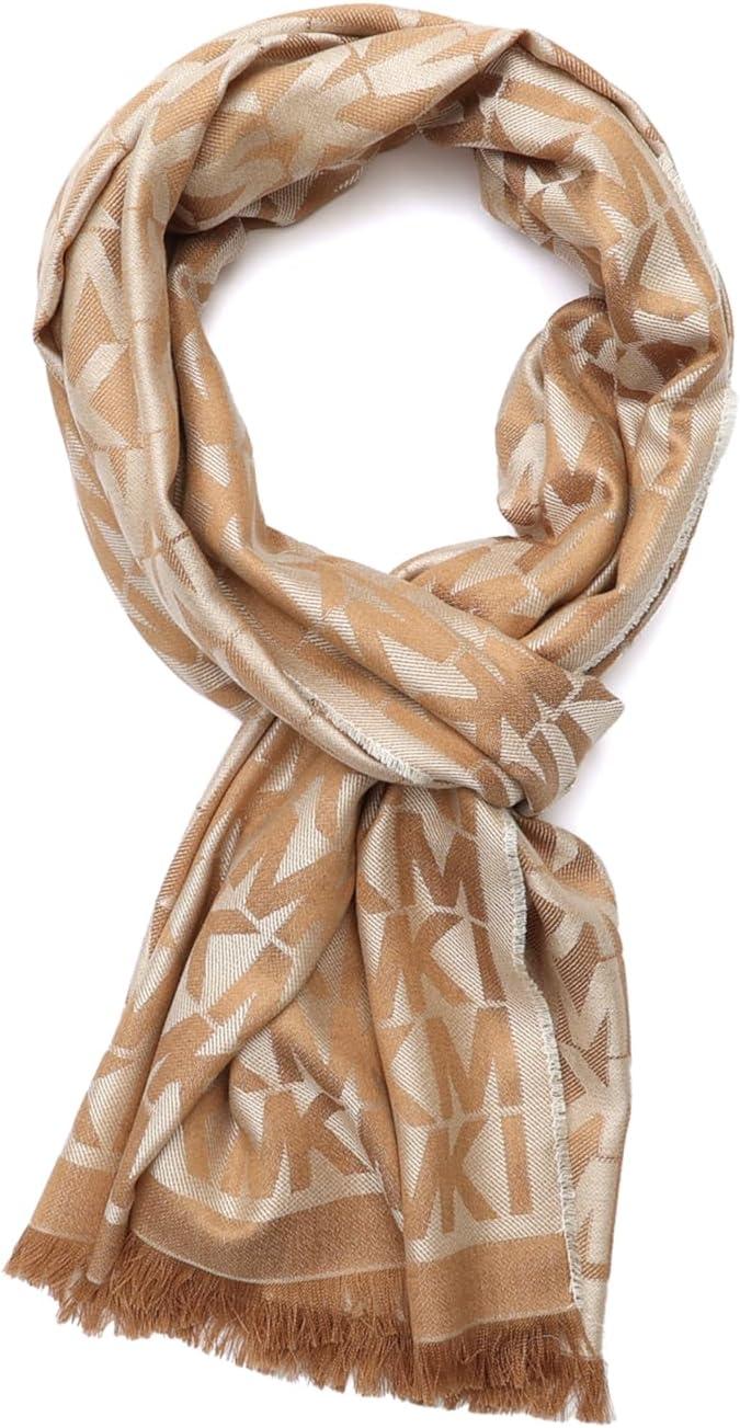 imageMichael Kors womens Mk Charm Colorblocked Lws Scarf Stylish Fashion Accessory for Cold WeatherCamel