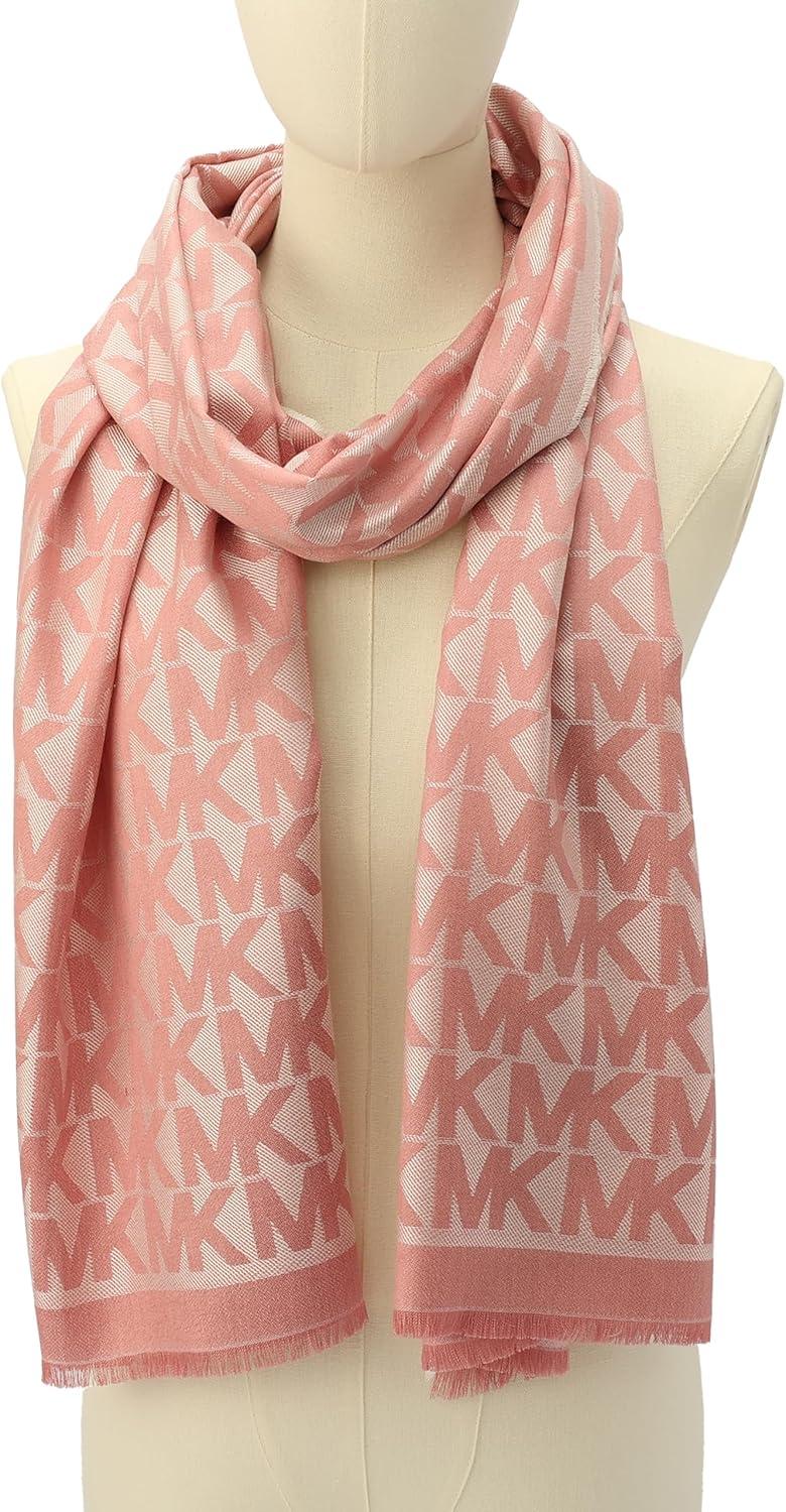 imageMichael Kors womens Mk Charm Colorblocked Lws Scarf Stylish Fashion Accessory for Cold WeatherDusty Rose