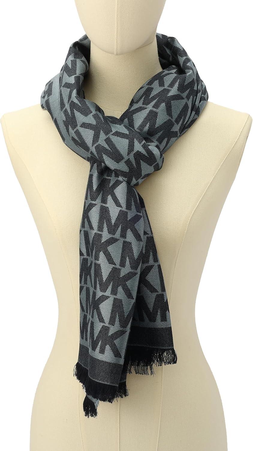 imageMichael Kors womens Mk Charm Colorblocked Lws Scarf Stylish Fashion Accessory for Cold WeatherMidnight