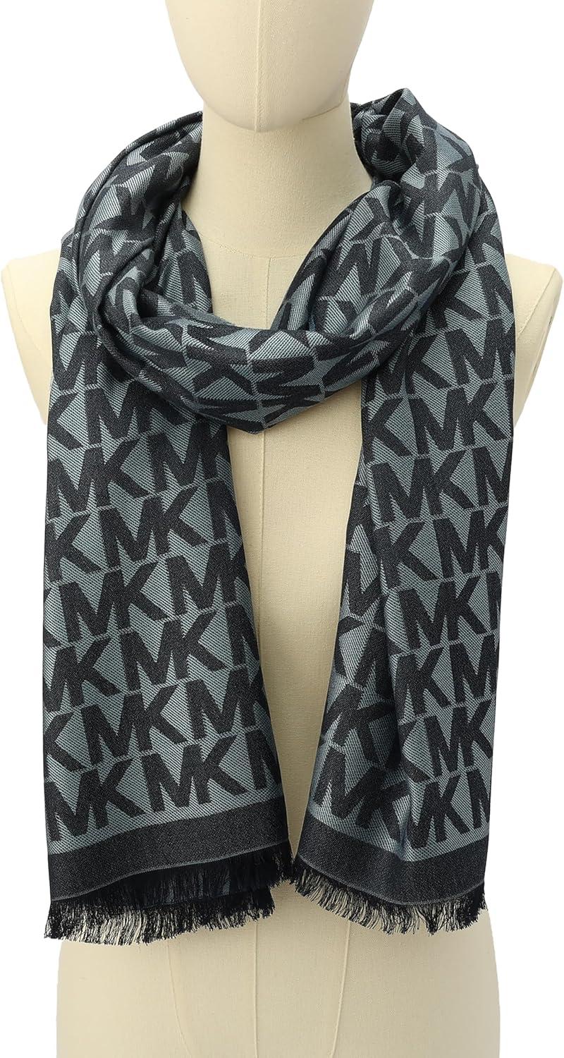 imageMichael Kors womens Mk Charm Colorblocked Lws Scarf Stylish Fashion Accessory for Cold WeatherMidnight