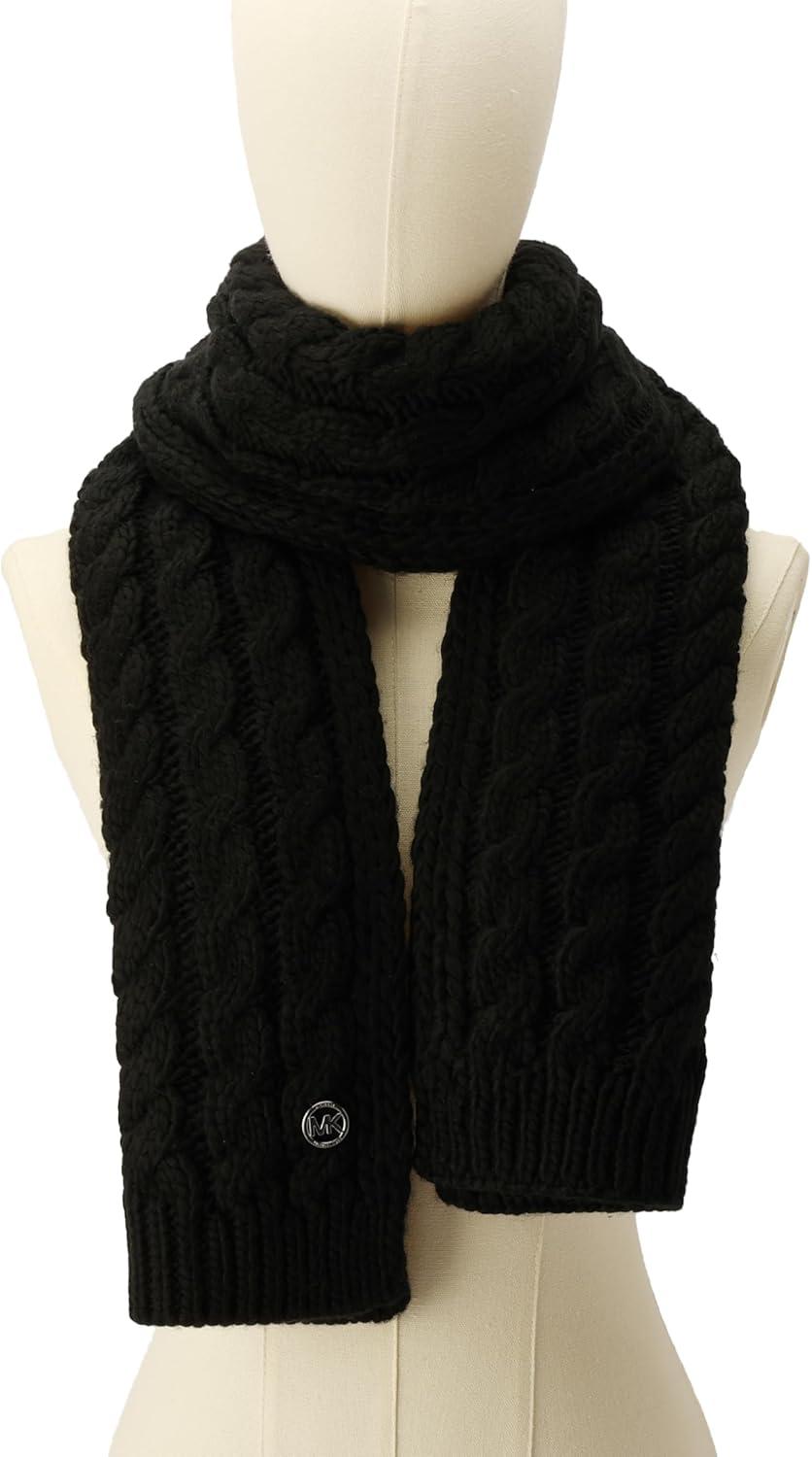 imageMichael Kors womens Moving Cables Scarf Stylish Fashion Accessory Ideal for Cold WeatherBlack
