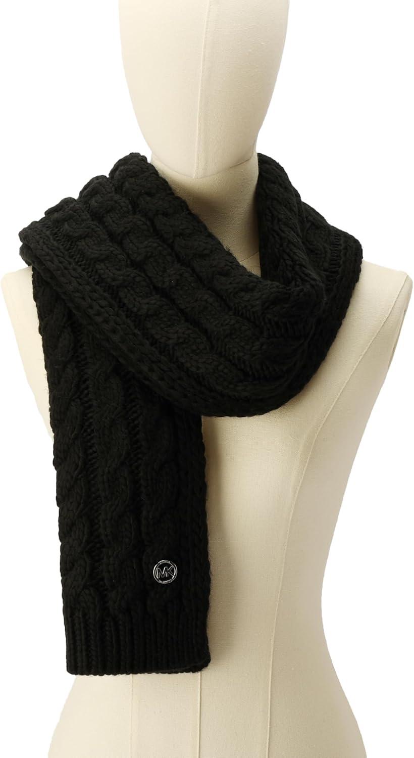 imageMichael Kors womens Moving Cables Scarf Stylish Fashion Accessory Ideal for Cold WeatherBlack