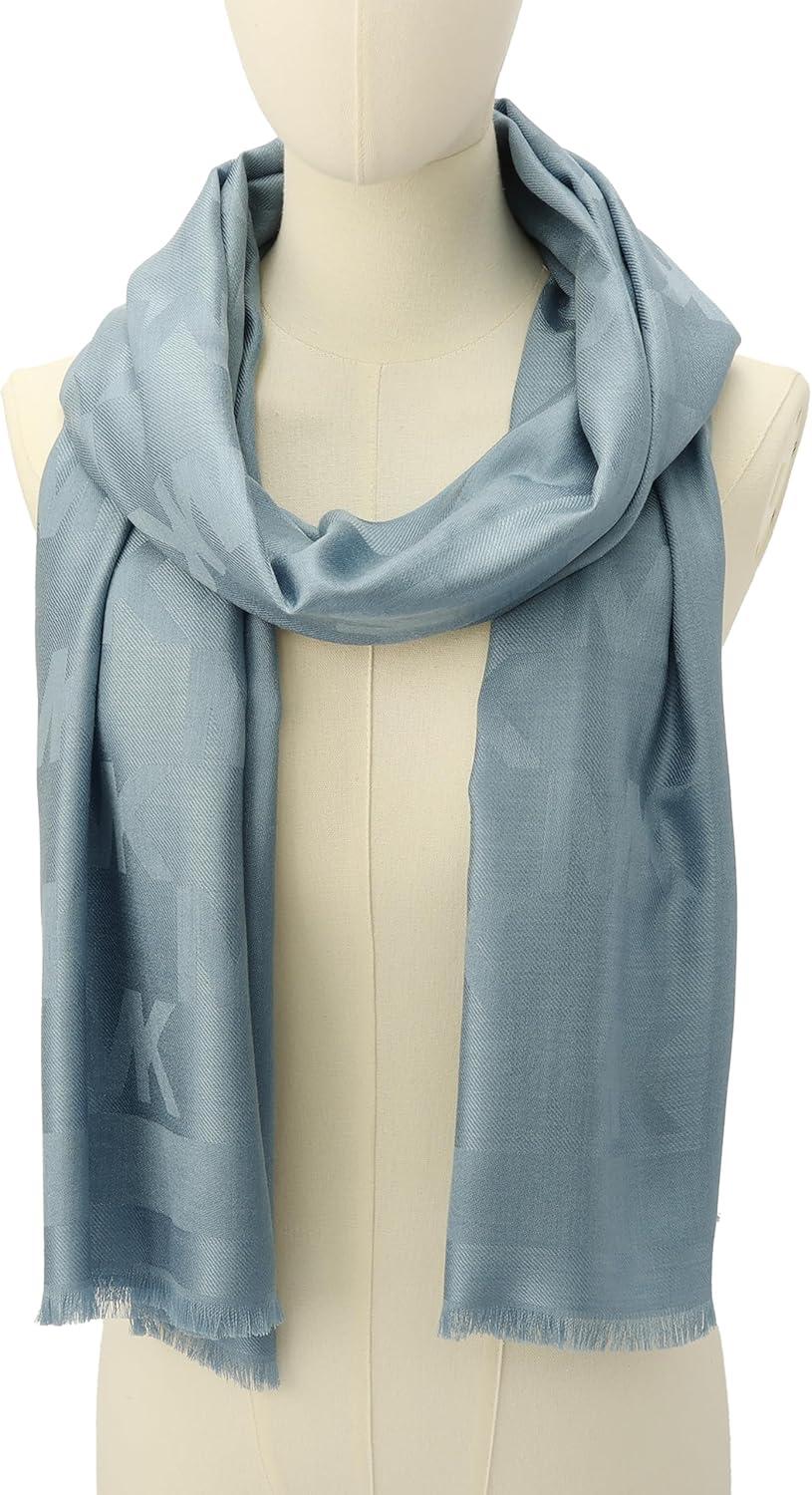 imageMichael Kors womens Stacked Full Scale Scarf Soft ampamp Stylish Fashion Accessory for Cold WeatherChambray