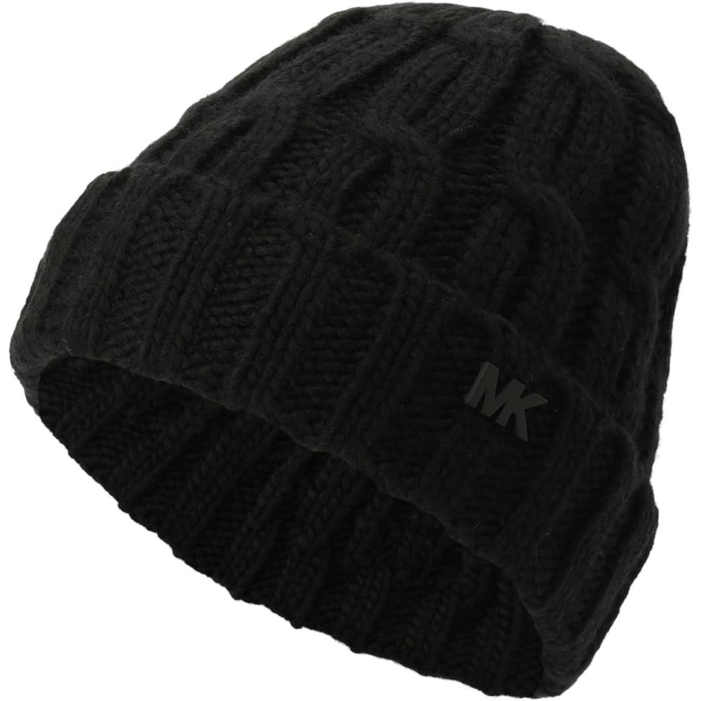 imageMichael Kors Mens V Cable Watch Cap Comfortable ampamp Warm Beanie ampamp Accessory Hat for Cold WeatherBlack