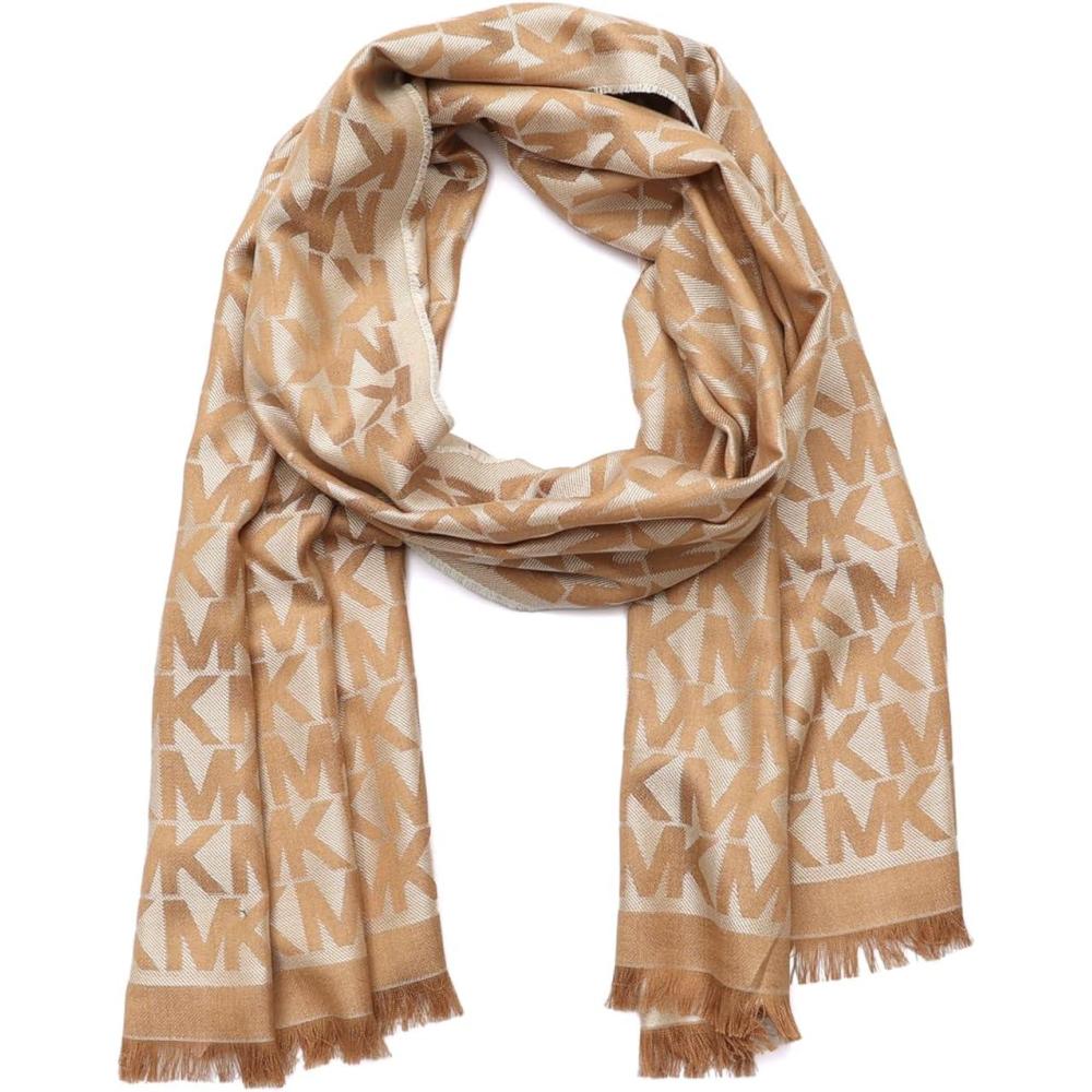 imageMichael Kors womens Mk Charm Colorblocked Lws Scarf Stylish Fashion Accessory for Cold WeatherCamel