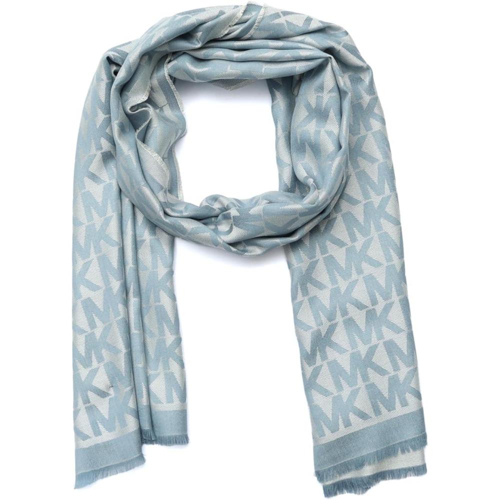 imageMichael Kors womens Mk Charm Colorblocked Lws Scarf Stylish Fashion Accessory for Cold WeatherChambray