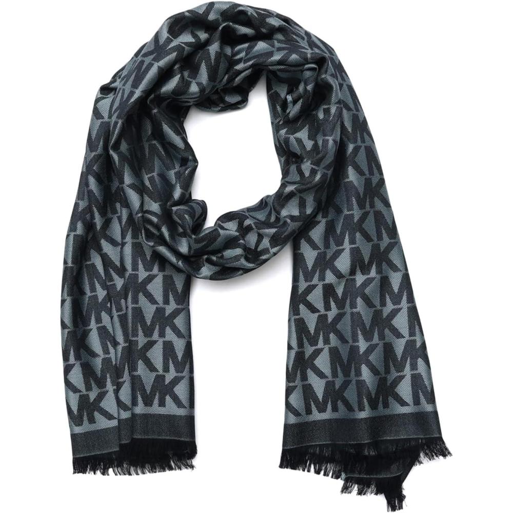 imageMichael Kors womens Mk Charm Colorblocked Lws Scarf Stylish Fashion Accessory for Cold WeatherMidnight