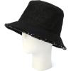 imageMichael Kors Womens Distressed Denim Bucket Hat Stylish Cap ampamp Fashion Accessory Black