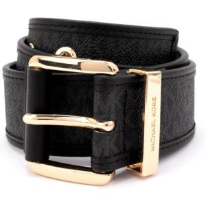 imageMichael Kors Womens 175 Inch Logo Belt with Grommets Stylish Fashion Accessory for Everyday WearBlackGold