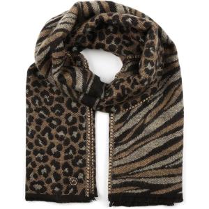 imageMichael Kors Womens Mixed Animal Wrap Stylish Fashion Accessory Scarf for ColdDark Camel Multi