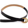 imageMichael Kors Womens 1 Inch Double Ring Leather Belt Fashion Accessory for Everyday WearBlackAntique Gold