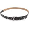 imageMichael Kors Womens 1 Inch Double Ring Leather Belt Fashion Accessory for Everyday WearBlackSilver