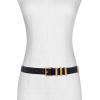 imageMichael Kors Womens 1 Inch Leather Belt with 3 Keepers Stylish Fashion Accessory for Everyday WearBlackGold