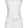 imageMichael Kors Womens 1 Inch Leather Belt with 3 Keepers Stylish Fashion Accessory for Everyday WearOptic White