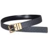 imageMichael Kors Womens 15 Inch Reversible Belt with Flattened Edge Stylish Fashion AccessoryBlackAntique Gold