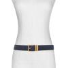 imageMichael Kors Womens 15 Inch Reversible Belt with Flattened Edge Stylish Fashion AccessoryBlackAntique Gold