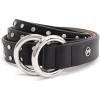 imageMichael Kors Womens 1 Inch Double Ring Leather Belt Fashion Accessory for Everyday WearBlackSilver