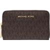 imageMichael Kors Womens Jet Set Small Zip Around Card CaseBrownAcorn