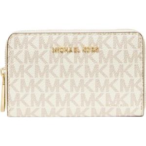 imageMichael Kors Womens Jet Set Small Zip Around Card CaseVanillaAcorn