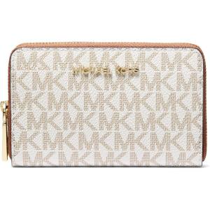 imageMichael Kors Womens Jet Set Small Zip Around Card CaseVanillaLuggage