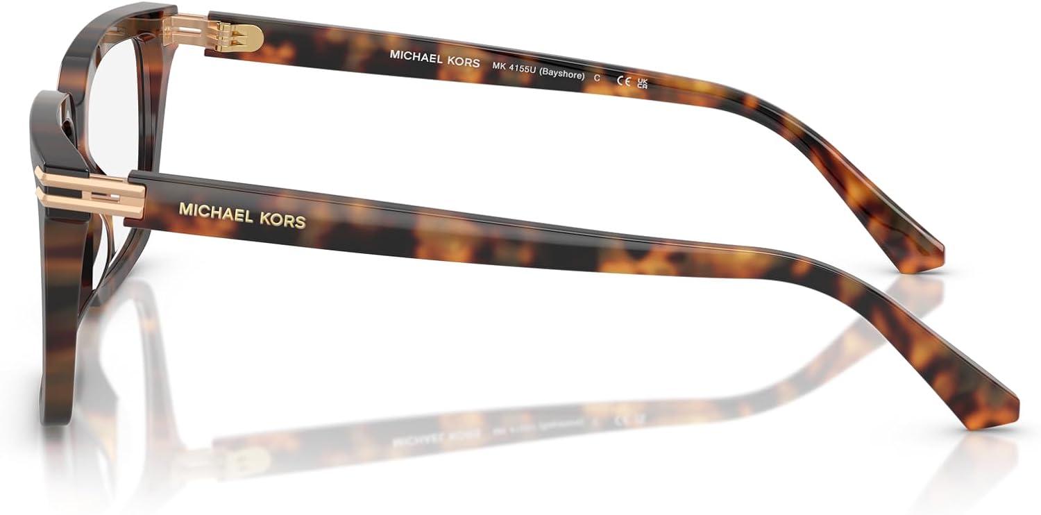imageMichael Kors Mens Mk4155u Bayshore Universal Fit Square Prescription Eyewear FramesVintage TortoiseDemo Lens