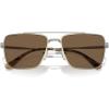 imageMichael Kors Mens Mk1154 Blue Ridge Square SunglassesShiny SilverBrown Solid