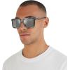imageMichael Kors Mens Mk2217u Abruzzo Universal Fit Square SunglassesBlack HornGrey Mirrored Gradient