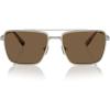 imageMichael Kors Mens Mk1154 Blue Ridge Square SunglassesShiny SilverBrown Solid
