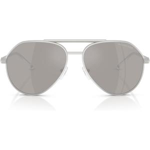 imageMichael Kors Mens Mk1168 Brentwood Aviator SunglassesMatte SilverSilver Mirrored