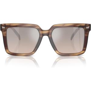 imageMichael Kors Mens Mk2217u Abruzzo Universal Fit Square SunglassesBrown HornBrown Gradient Black Mirrored