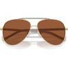 imageMichael Kors Womens Mk1146 Portugal Aviator SunglassesShiny Light Gold Brown Solid